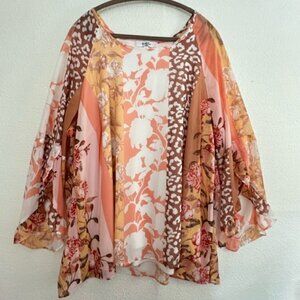 Moa Moa Womens Layered, Breezy Tunic Plus Size 3X